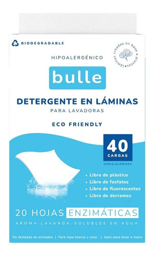 Detergente En Láminas Ecológico - Aroma Lavanda - 40 Cargas