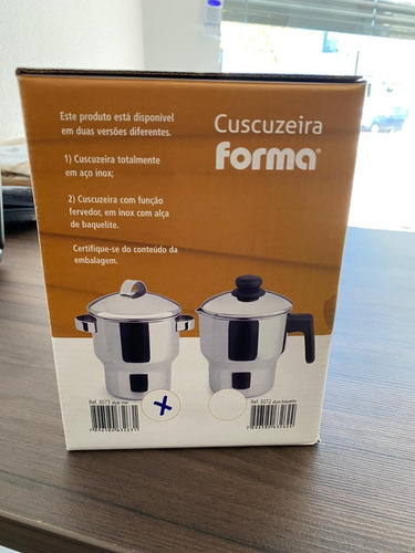 Imagem 6 de 6 de Cuscuzeira Panela De Cuscuz Fogão Indução Fervedor 1,3l Inox