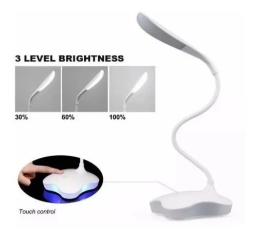 Lampara Led Usb De Mesa Recargable Cuello Flexible