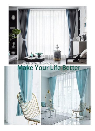 Bitebacks Magnéticos Para Cortinas, 2 Paquetes Cortinas De F