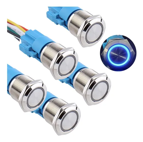 Dmwd 5pcs De 16 Mm Metal Agardo De Metal Push Botón De De La