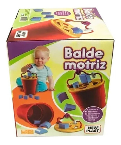 Balde Motriz Juguete Bebé Encastrable New Plast 20cm Color Celeste