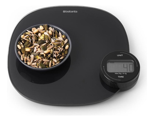 Balanza De Cocina Brabantia Plus Dark Grey Calidad Premium C Capacidad Máxima 5 Kg Color Negro