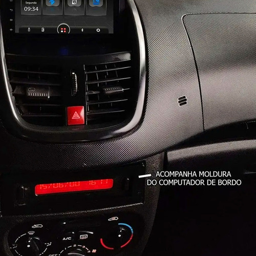 Multimídia Mp5 Carplay Peugeot 207 + Acabamento Comp Bordo