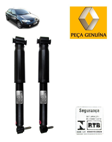 Par De Amortecedores Traseiros Para Megane Ii 2006 A 2013