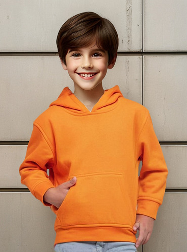 Poleron Infantil Unisex Algodón Canguro Para Estampar