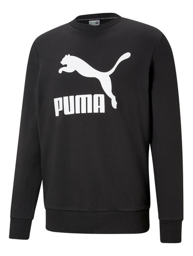 Poleron Puma Crew Classics Logo Crew Tr Negro Hombre