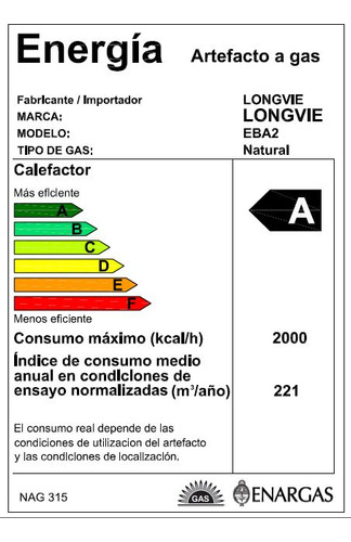 Imagen 2 de 6 de Calefactor Tiro Balanceado Eba2 2000 Kcal Premium
