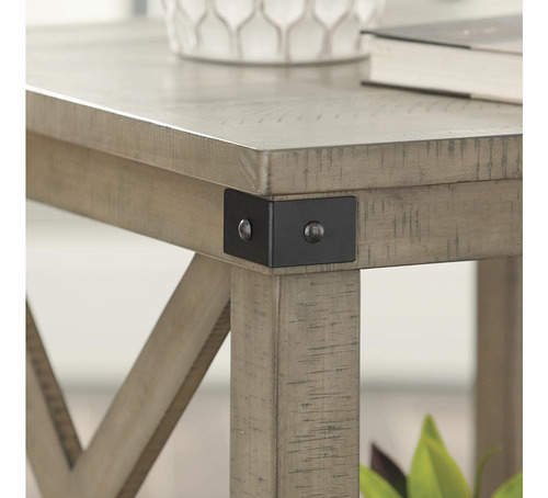 Mesa Auxiliar Rectangular Marrón Rústico Diseño Aldwin