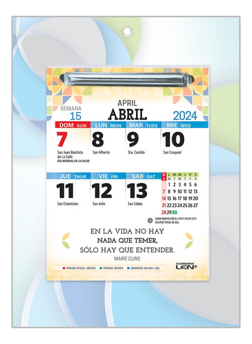Calendario Exfoliador Semanal De Pared 2024