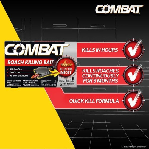 Combat Max Mata Cucarachas 6 Trampas Estacion De Cebo 12gr