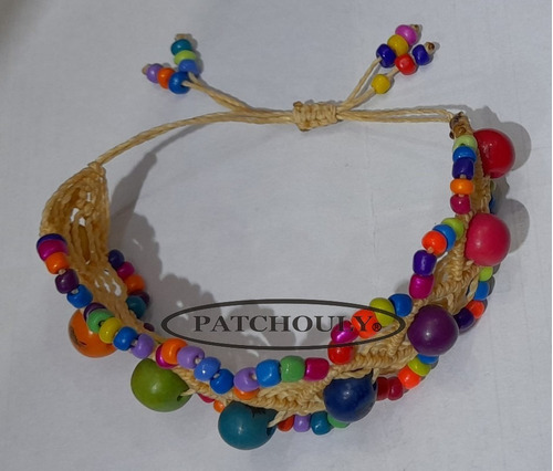 Imagen 4 de 7 de Pulsera Semillas Tagua Macrame Brazalete Regulable Artesanal