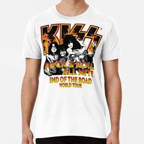 Remera Kiss End Of The Road Gira Mundial Fuego Flames Rock &