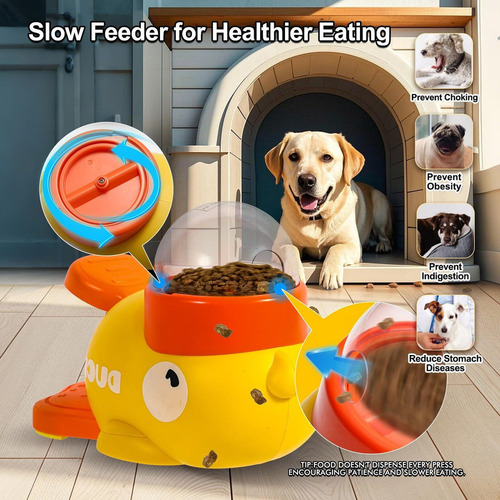 Juguete Interactivo 2 En 1 For Perros Con Comedero Lento Y
