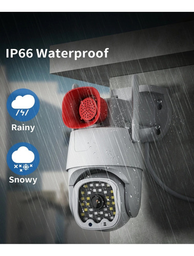 Imagen 9 de 10 de Camara Exterior Wifi Seguridad Ptz Audio Fhd + Sirena Alerta