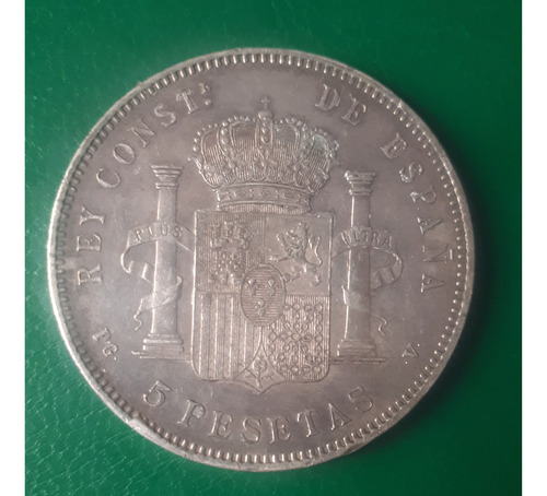 Moneda España 1896 5 Peseta Plata (Usado)