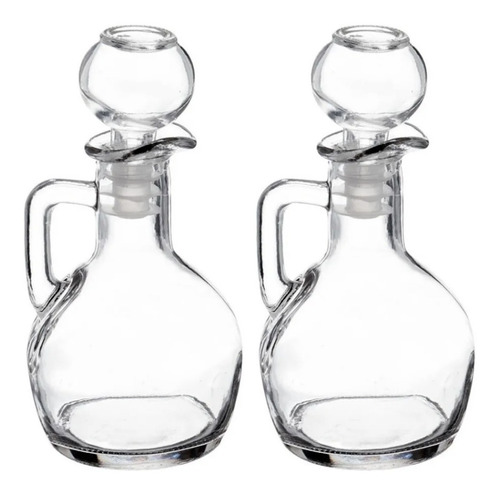 Set De 5 Jarritas De Vidrio Estilo Retro Vinagreras Aceitera