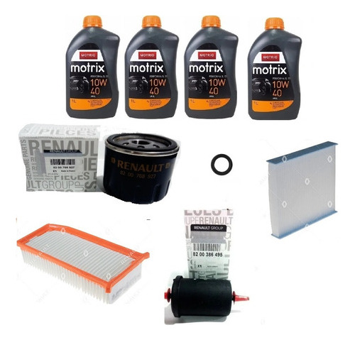 Kit Oleo 4 Lt 10w40 + 3 Filtros 1.0 4cilindro Logan Ii 2021