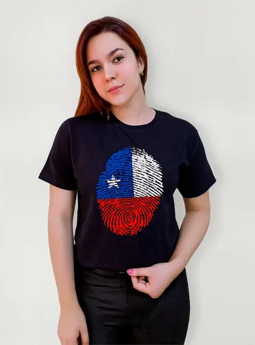 Polera Chile Fiestas Patrias Huella Bandera Familiar C-54