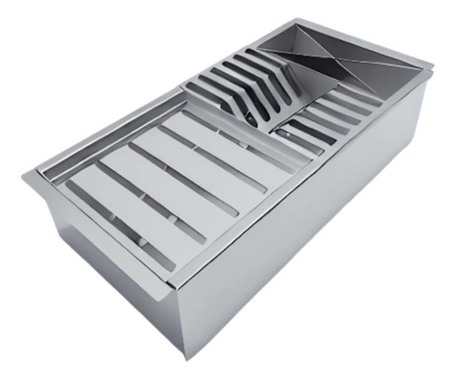 Cuba Dupla + Calha Acessório 40x20 Aço Inox 304 Ecosul