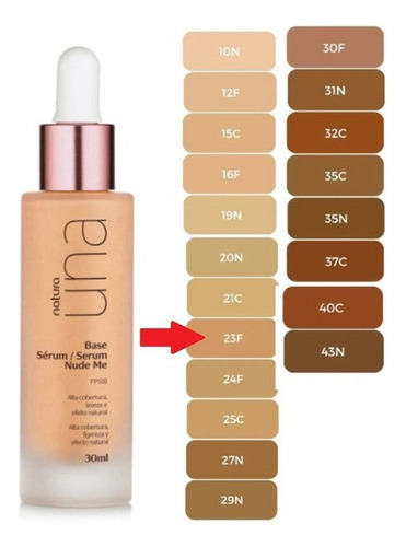 Base de maquillaje en liquida Natura Una tono 23f - 30mL