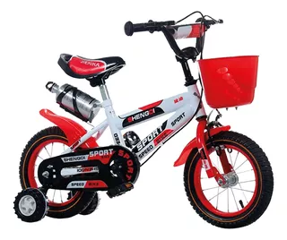 Bicicleta Infantil Lumax Aro 12 Rojo Con Rueditas