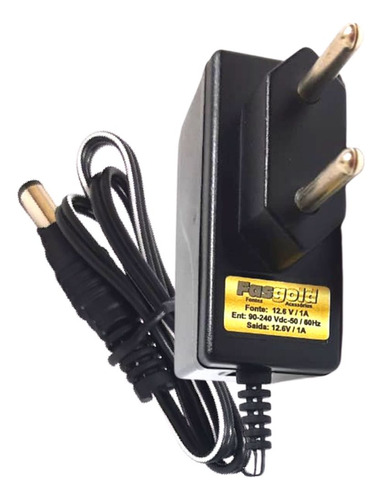 Mini Fonte Cabeada Com Pino Bivolt 12.6v 1a Com Psi Fasgold