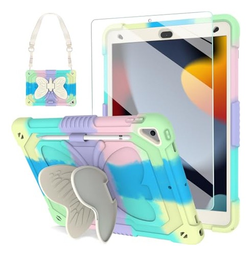 Funda iPad 10.2 2021 + Protector Pantalla, Blosomeet iPad 9t