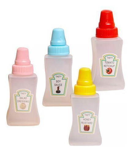 6 Mini Botella De Ketchup Botella De Ensalada Estilo B