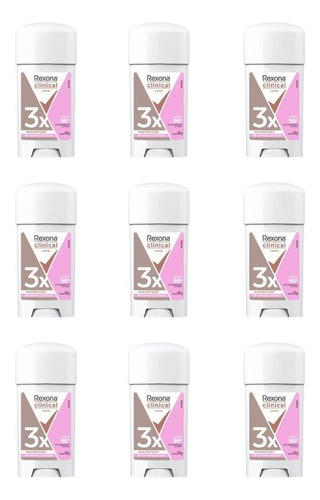 Desodorante Rexona Creme Clinical 58g Feminino Classic - 9un
