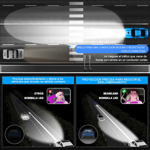 Para Vw Beetle 12-16 Led Faros H4 Alta Baja H8 Antiniebla