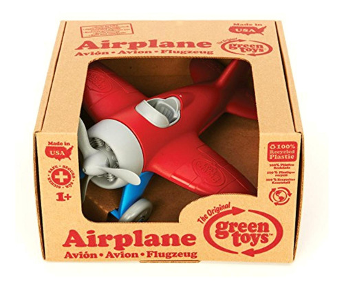 Green Toys Airplane Bpa Free, Phthalates Free, Red Aero