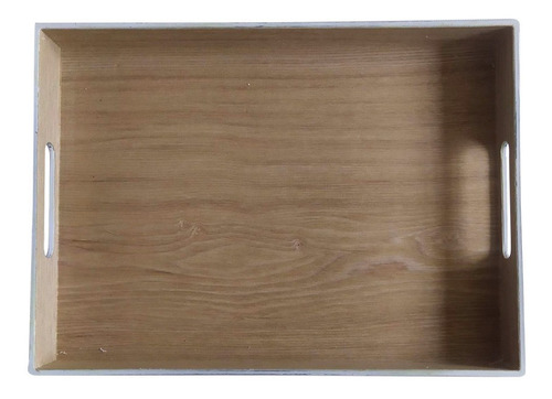 Bandeja Rectangular Madera C/borde Blanco. 35x29cm