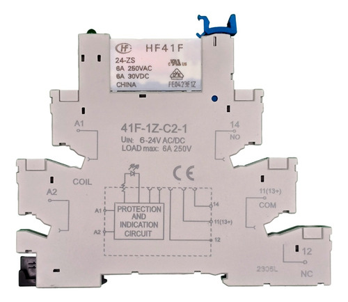 Kit 10x Rele Slim Acopladores A Relé 24vdc 6a / 1na/nf Hf41f