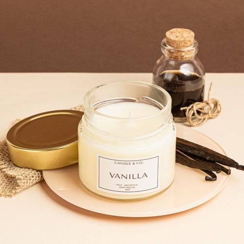 Vela Perfumada 140g Em Vidro Com Tampa De Aluminio | Vanilla