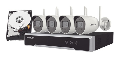 Imagen 1 de 1 de Kit Ip Inalámbrico 4 Megapixel Nvr 4 Canales 4 Cámaras Bala