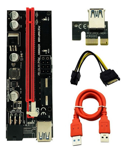 Riser Ver 009s Pcie 6pin 16x Mineria Express Usb Eth Btc