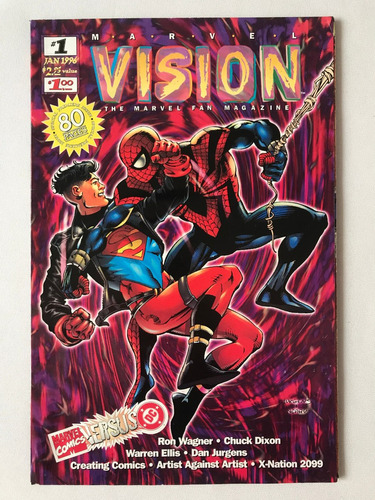 Vision #1 The Marvel Fan Magazine 1996 Spiderman Vs Superman