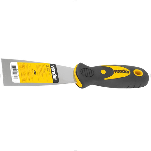 Espátula Lisa 1.1/2 Vonder Aço Com Cabo Emborrachado 38 Mm