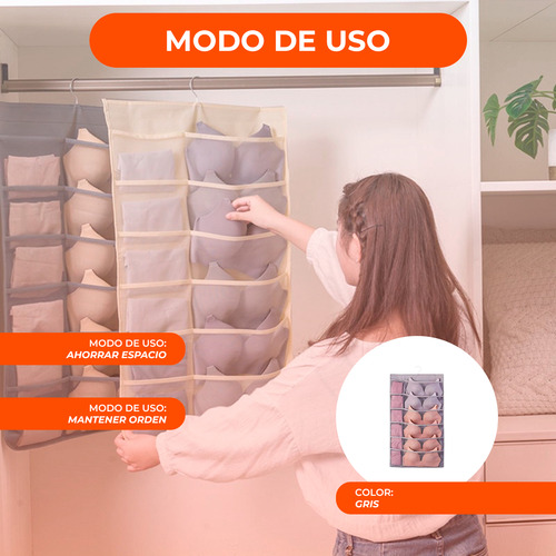 Organizador Perchero Ropa Interior Doble Colgante Vertical