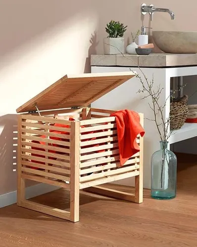 Cesta Para Ropa De Madera