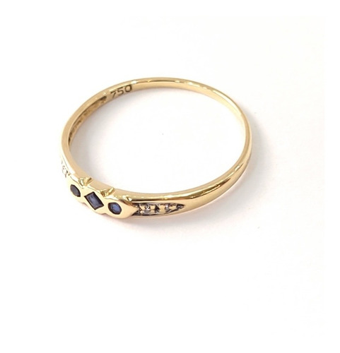Imagen 4 de 4 de Anillo Trecillo Oro 18kts Cubics 1,2grs N°15 Brumat