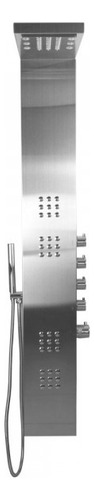 Ducha Vertical Com Hidro Cascata E Led Square Inox Escovada