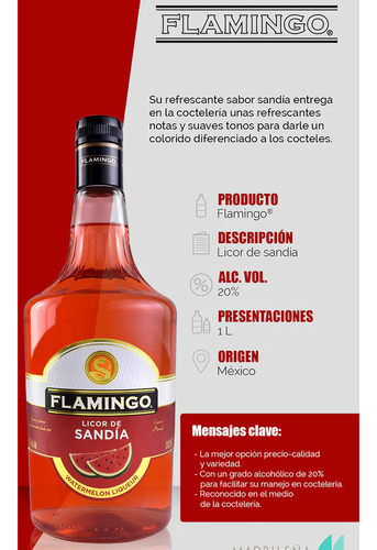 Licor De Sandia Flamingo Litro