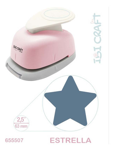 Perforadora Artística Sacabocado Formas 63mm 2.5'' Ibi Craft Color Rosa pálido Forma de la perforación Estrella