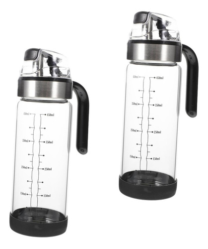 2 Porta Azeite Vinagre Galheteiro Inox Cozinha 500ml C/ Alça