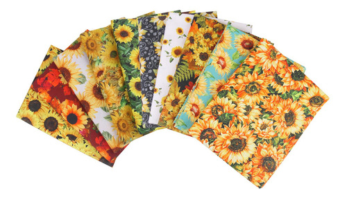 10 Piezas De Tela De Otoño, Patrón De Girasol, Material