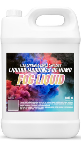 Liquido Maquina De Humo Profesional 5 Litros Alta Densidad