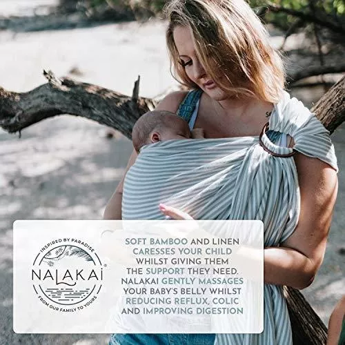 Nalakai Ring Sling Portabebés Ecológico, suave bambú y lino para