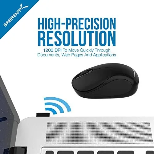 Mouse Sabrent Mini Inalambrico/black